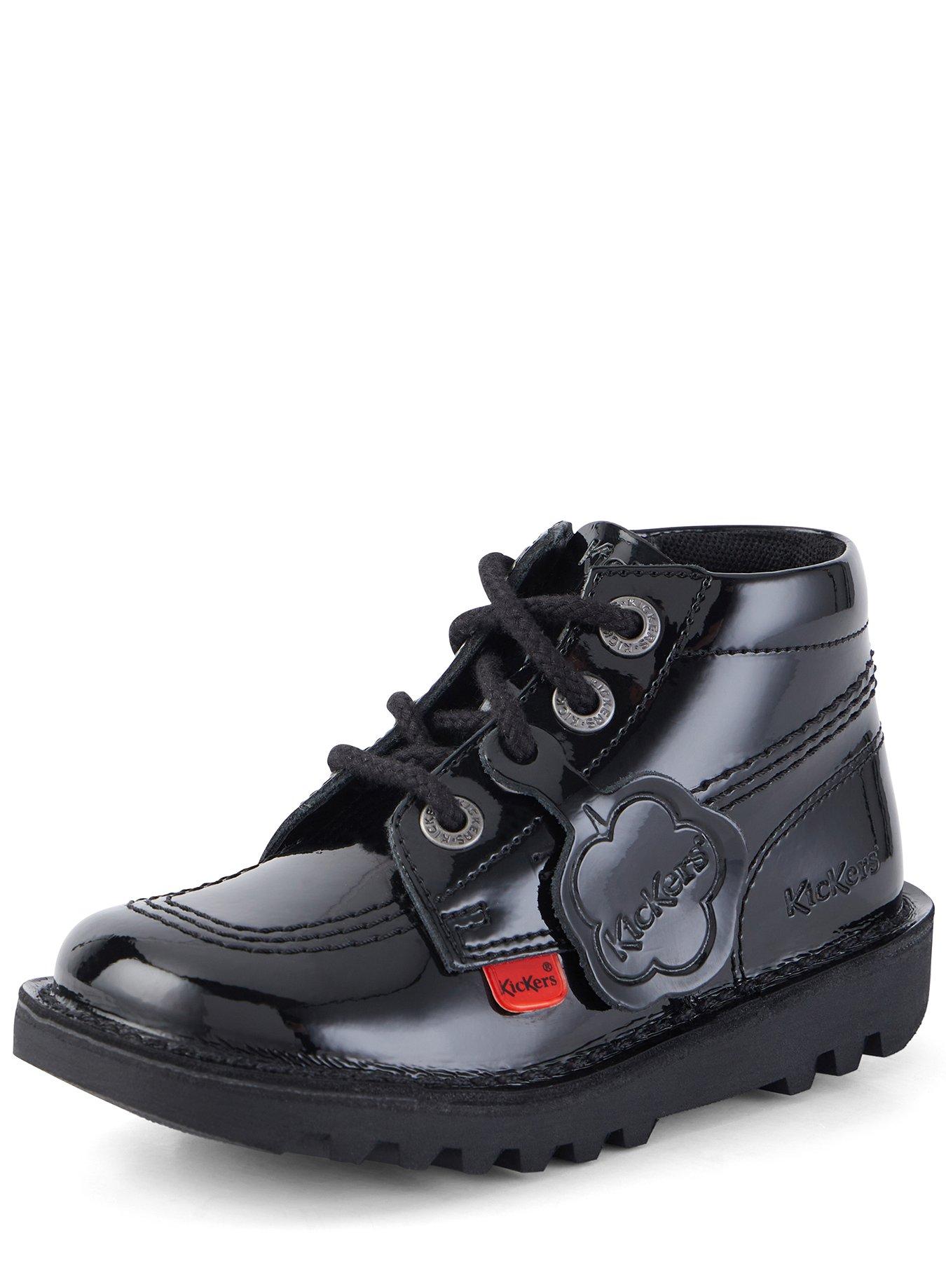 Image 4 of 7 of Kickers Kick Hi Patent Leather Shoe - Black