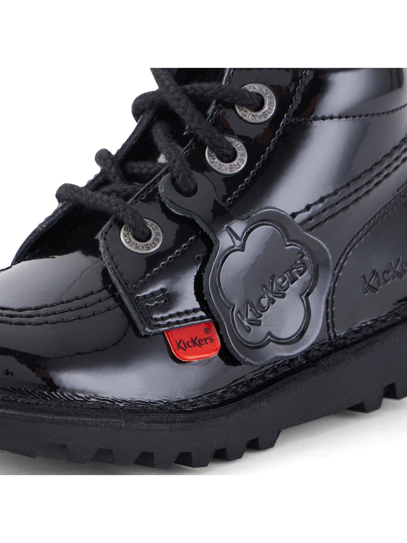 Image 6 of 7 of Kickers Kick Hi Patent Leather Shoe - Black