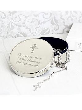 rosary-beads-and-personalised-cross-in-round-silver-finish-trinket-box