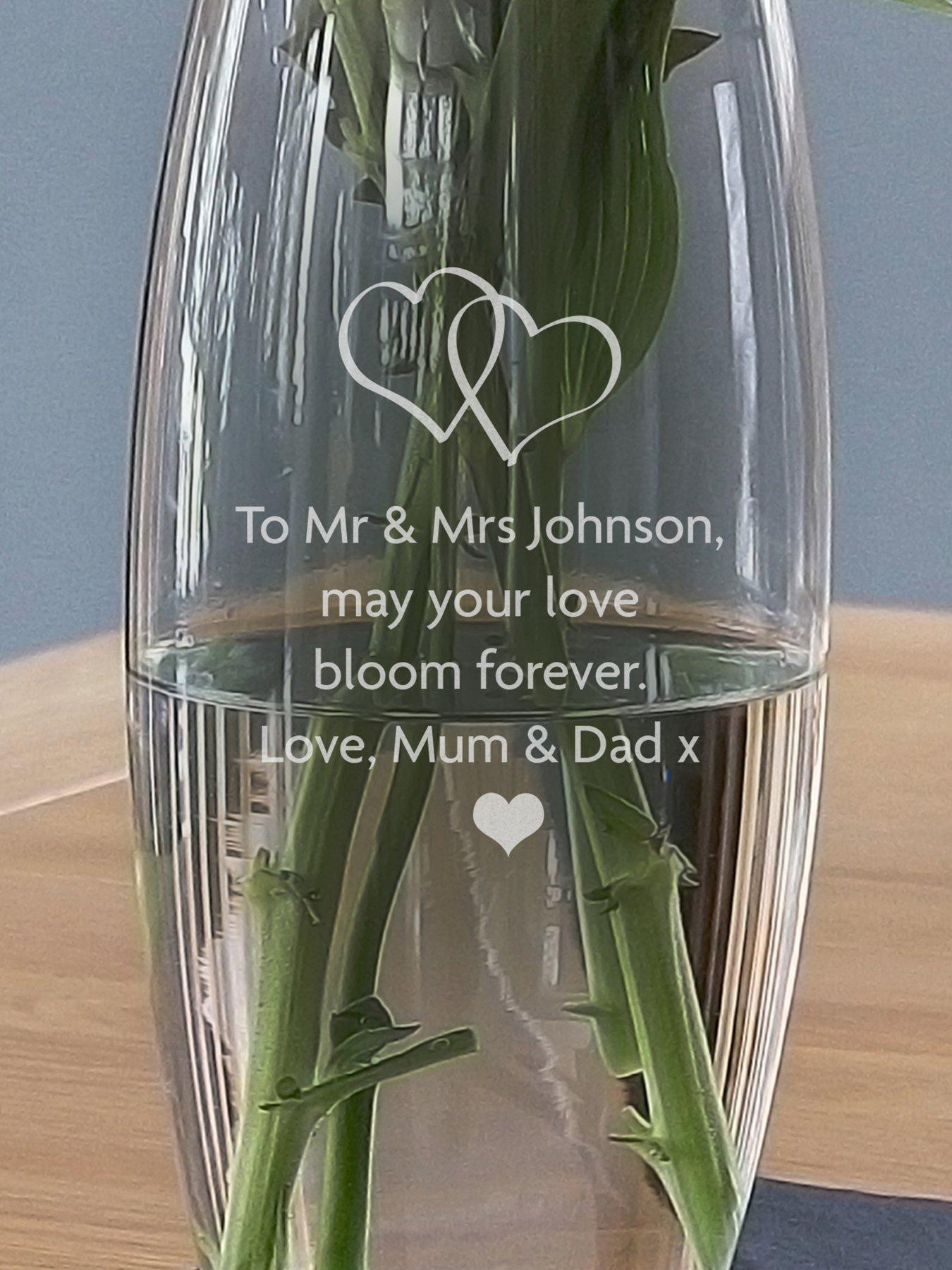 Image 2 of 3 of The Personalised Memento Company Personalised Entwined Hearts Vase