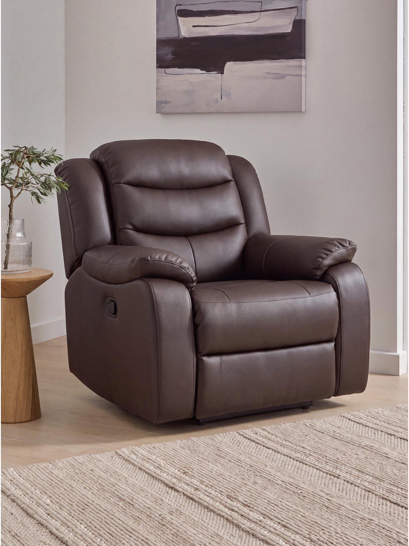 The Very Collection Rothbury Luxury Faux Leather High Back Manual Recliner Armchair - FSC® Certified
