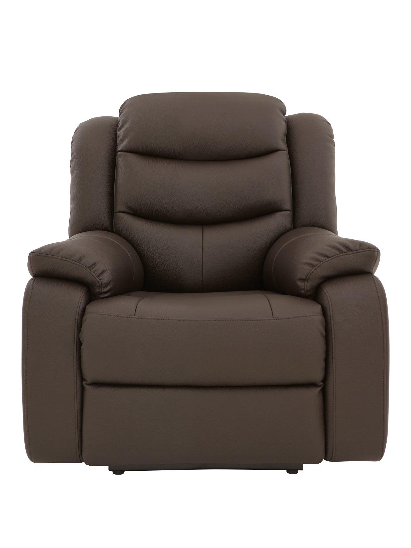 Very Home Rothbury Luxury Faux Leather High Back Manual Recliner Armchair - FSC® Certified