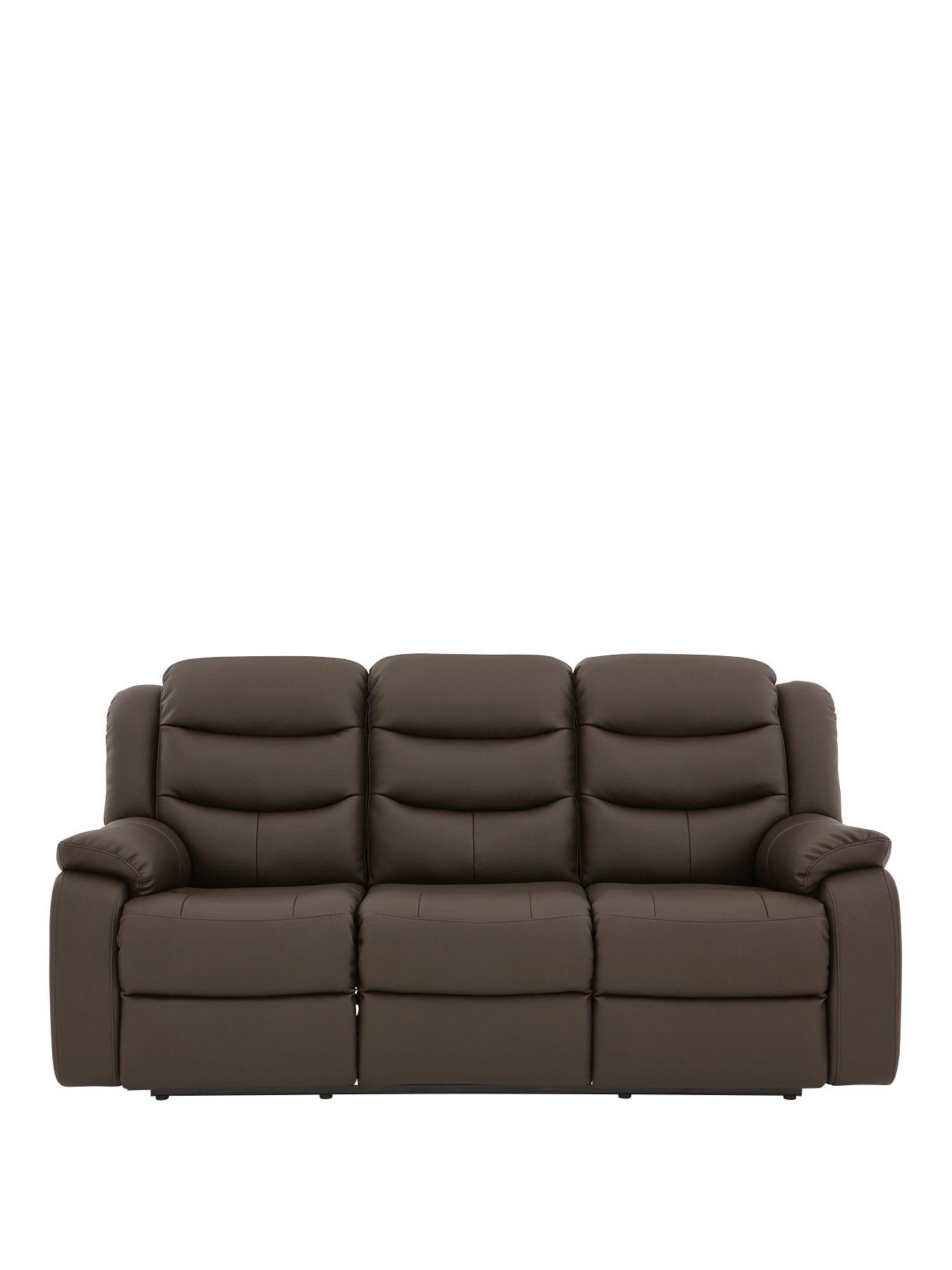 Image 3 of 5 of Very Home Rothbury&nbsp;Luxury Faux Leather High Back&nbsp;&nbsp;3&nbsp;Seater&nbsp;Manual Recliner Sofa&nbsp;- FSC&reg; Certified