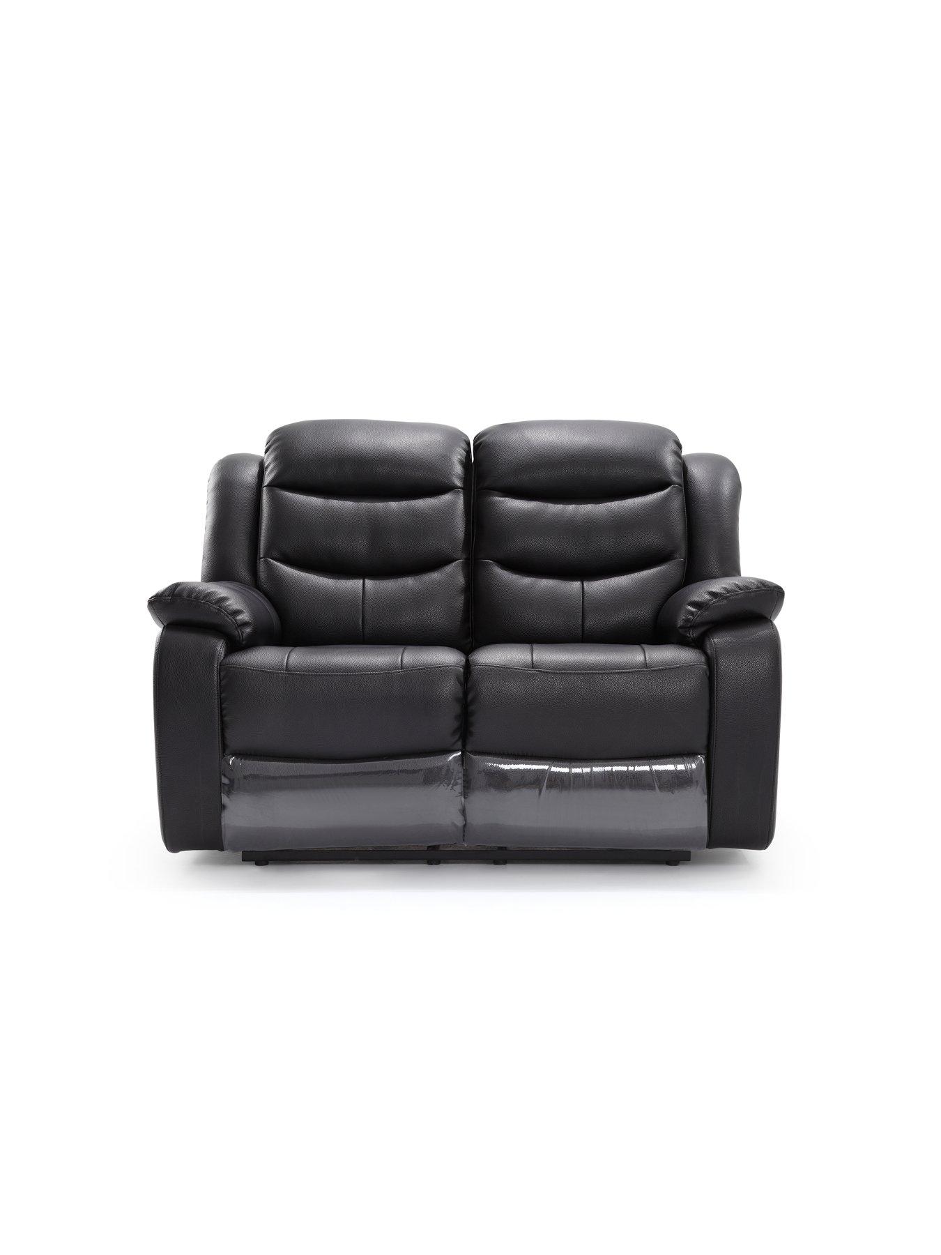 undefined Rothbury Luxury Faux Leather 2 Seater High Back Manual Recliner Sofa - FSC® Certified