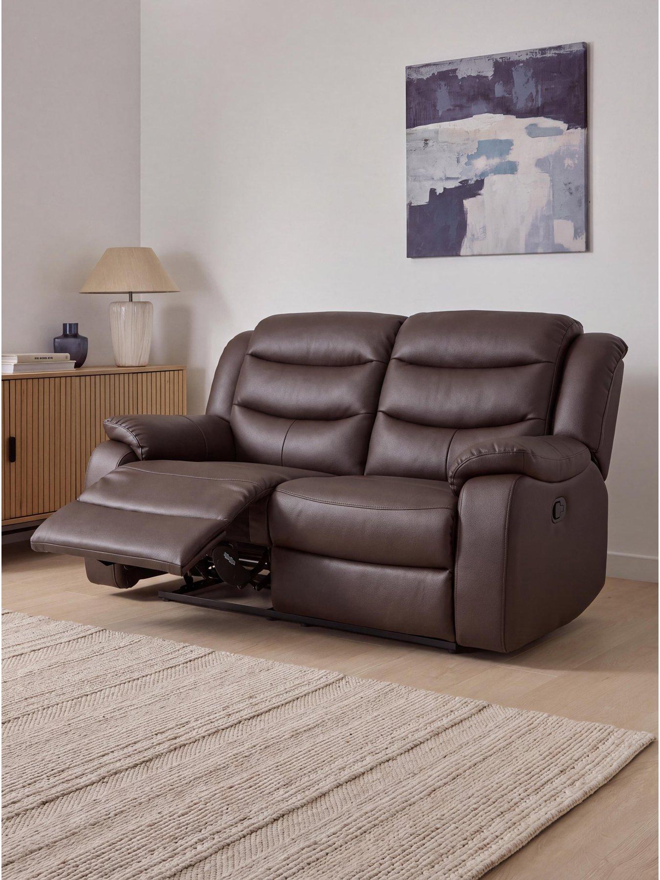 The Very Collection Rothbury Luxury Faux Leather 2 Seater High Back Manual Recliner Sofa - FSC® Certified