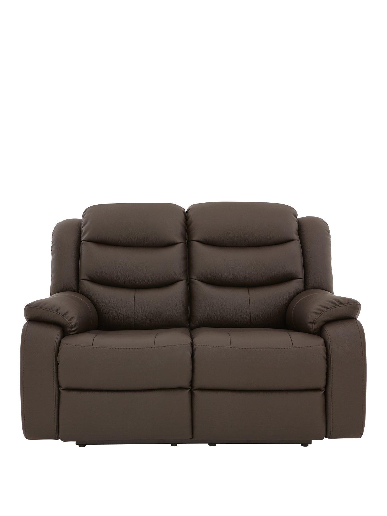 undefined Rothbury Luxury Faux Leather 2 Seater High Back Manual Recliner Sofa - FSC® Certified