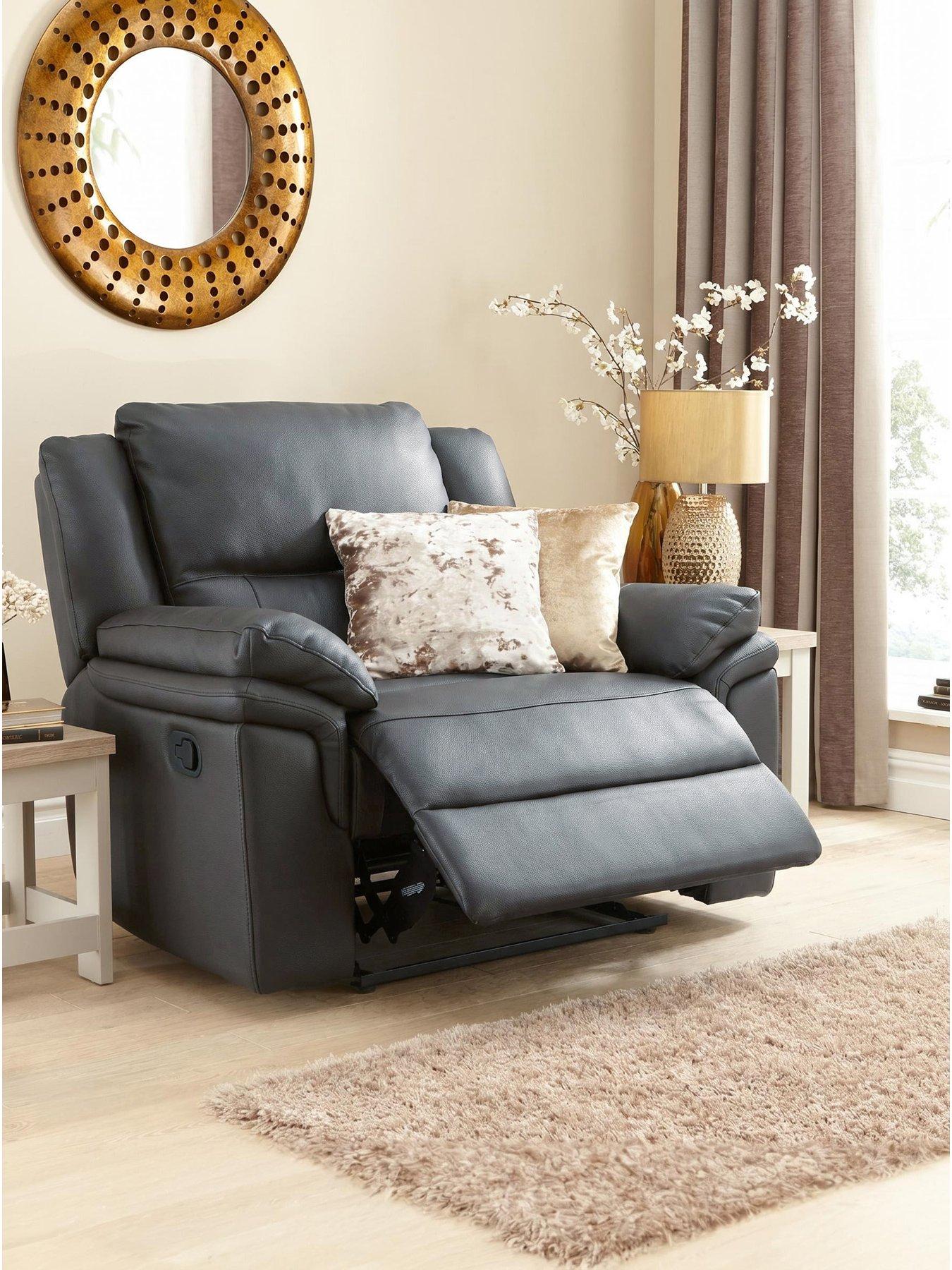 The Very Collection Albion Luxury Faux Leather High Back Manual Recliner Armchair