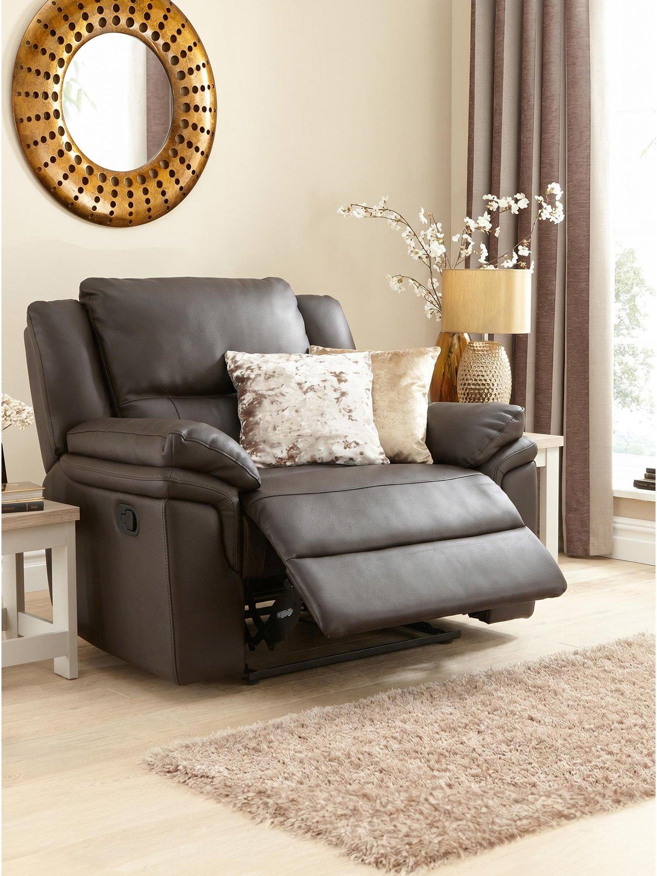 The Very Collection Albion Luxury Faux Leather High Back Manual Recliner Armchair