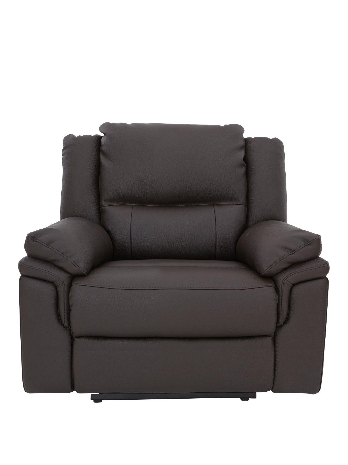 Image 1 of 3 of Very Home Albion Luxury Faux Leather High Back&nbsp;Manual Recliner Armchair