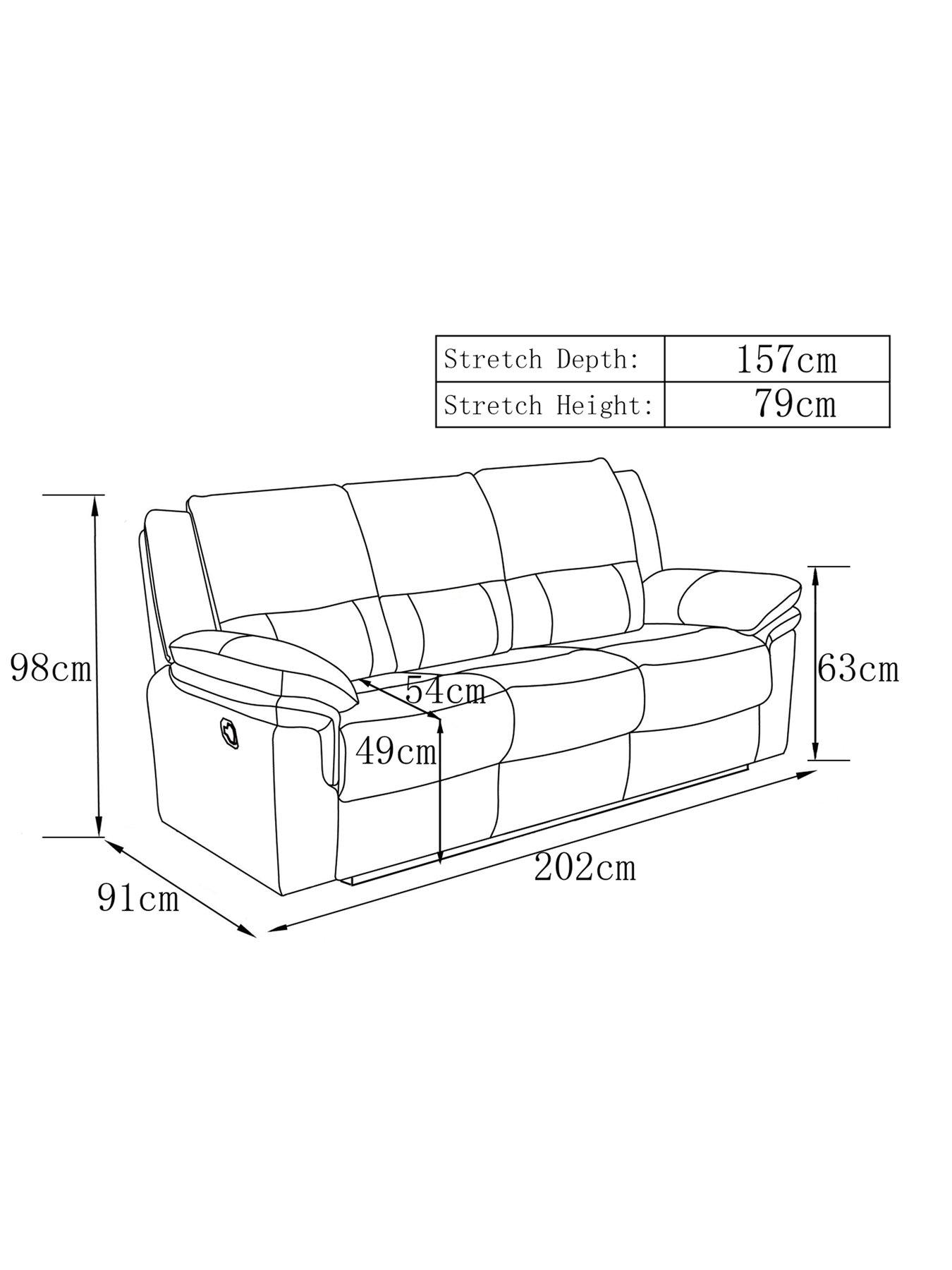 Image 4 of 4 of The Very Collection Albion Luxury Faux Leather 3 Seater High Back&nbsp;Manual Recliner Sofa - FSC&reg; Certified