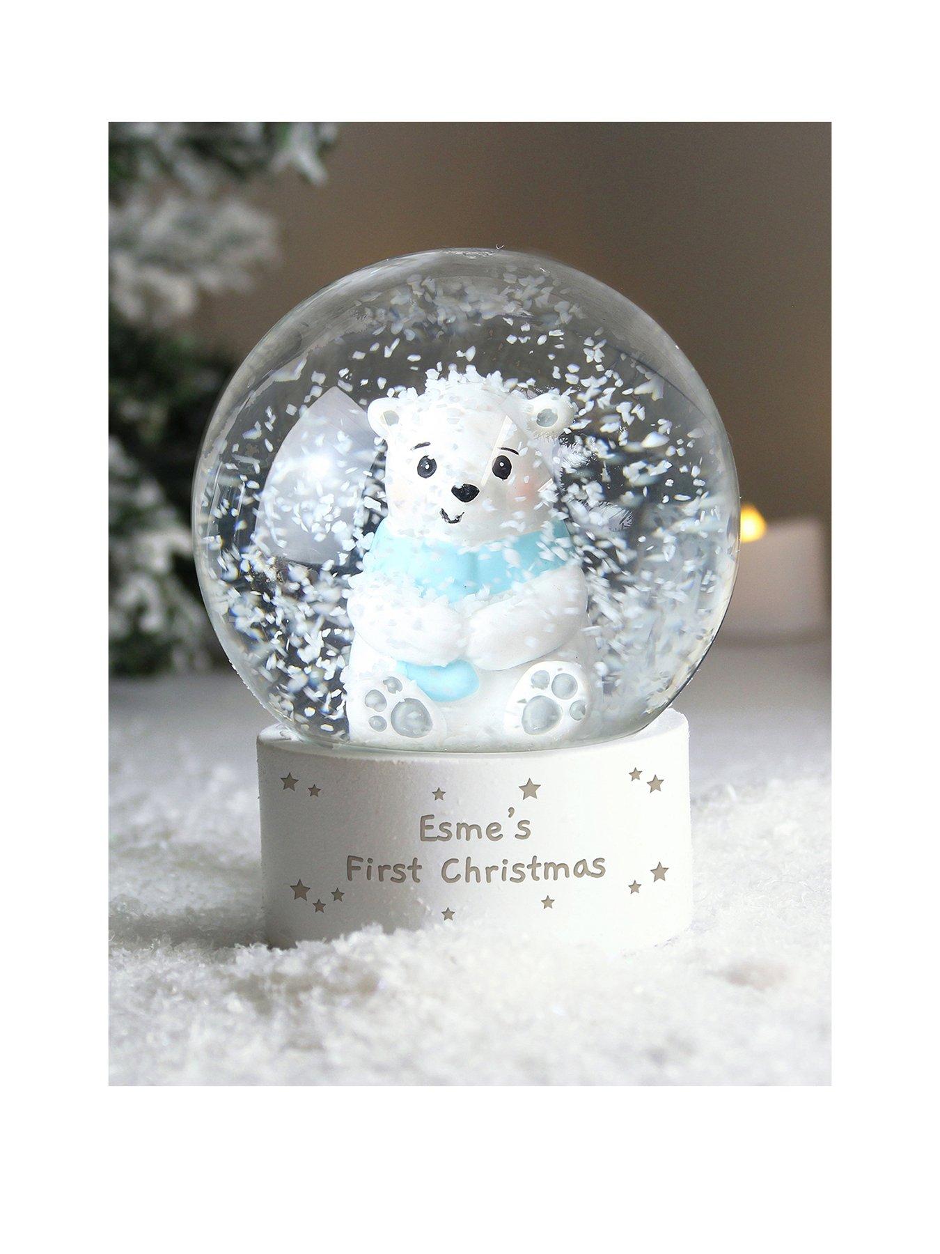 the-personalised-memento-company-personalised-polar-bear-snow-globe