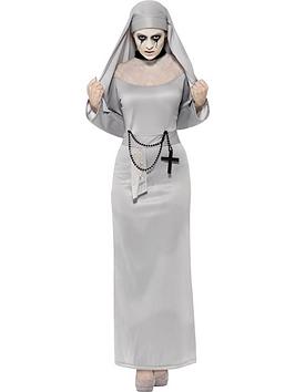 gothic-nun-costume-with-grey-dress-and-headpiece