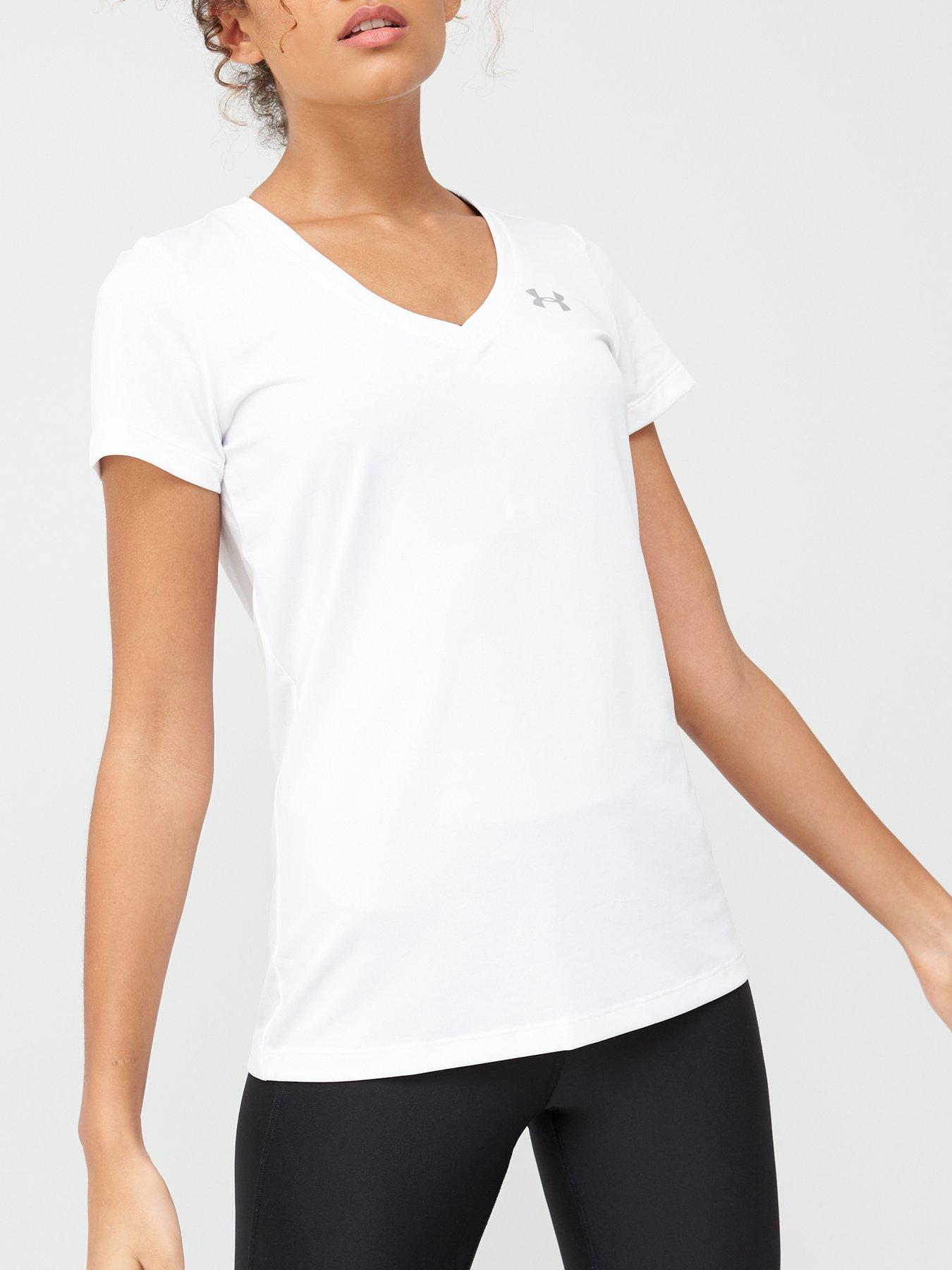 Image 1 of 4 of UNDER ARMOUR UA Tech V-Neck Tee - White
