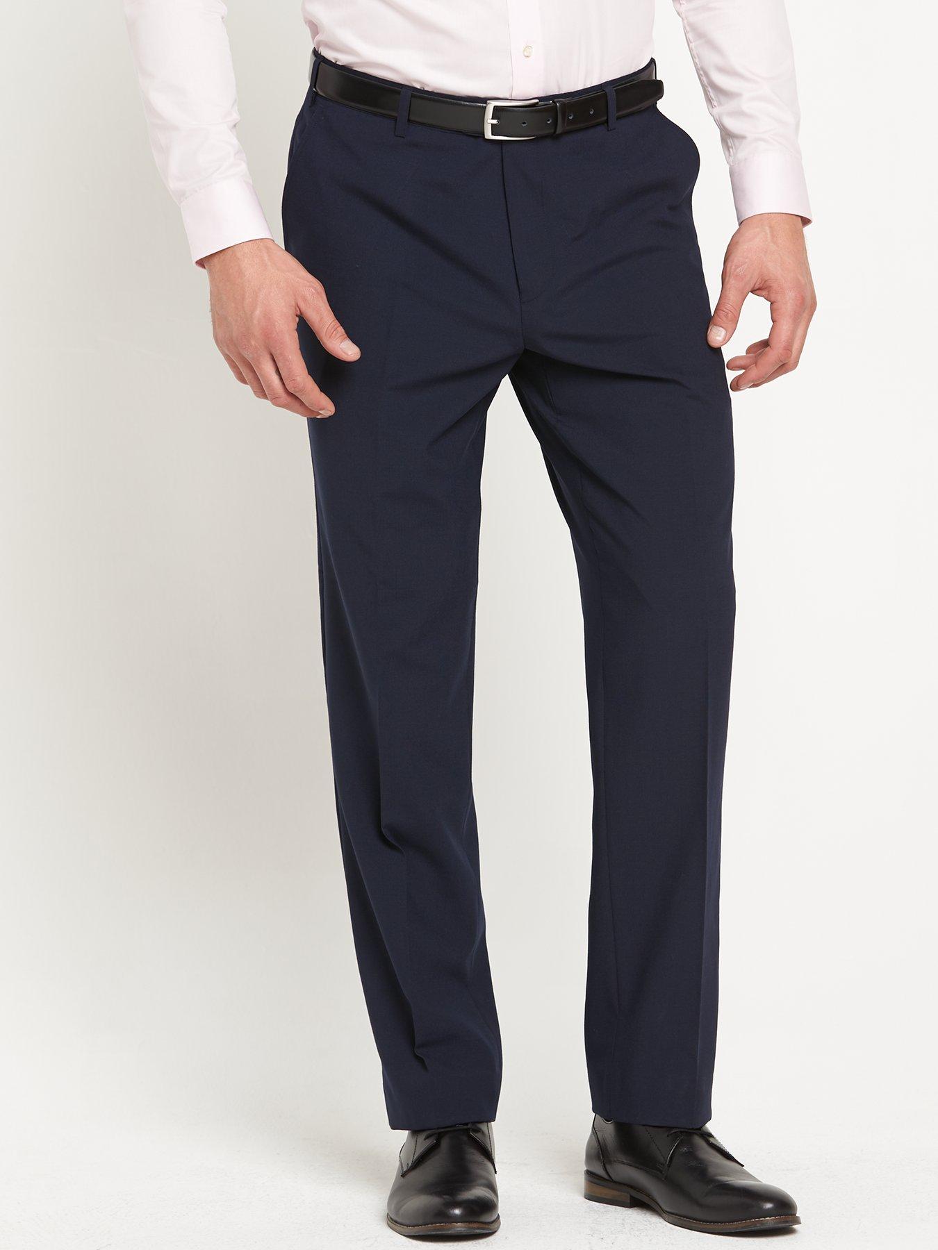 Smart Cotton Stretch Pants - Ink Blue | Charles Tyrwhitt