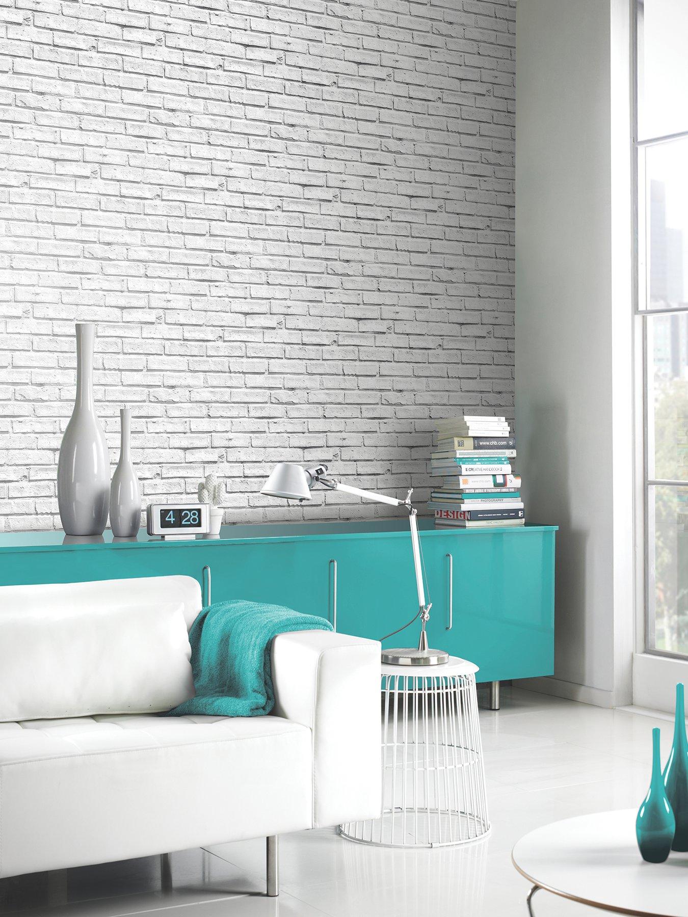 undefined White Brick Wallpaper