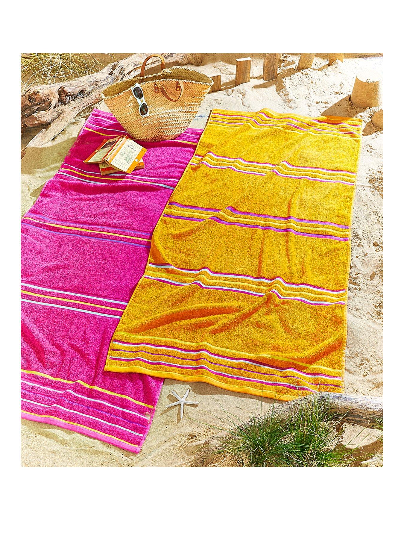 undefined Rainbow Beach Towel Pair Pink  &  Orange
