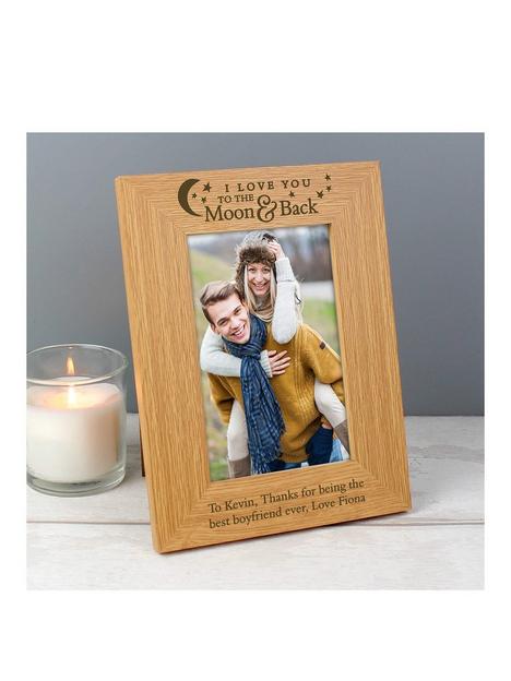 the-personalised-memento-company-personalised-to-the-moon-amp-back-oak-photo-frame