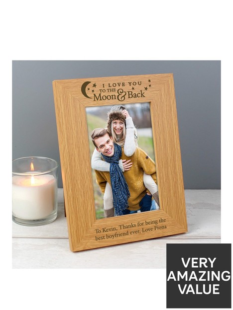 the-personalised-memento-company-personalised-to-the-moon-amp-back-oak-photo-frame
