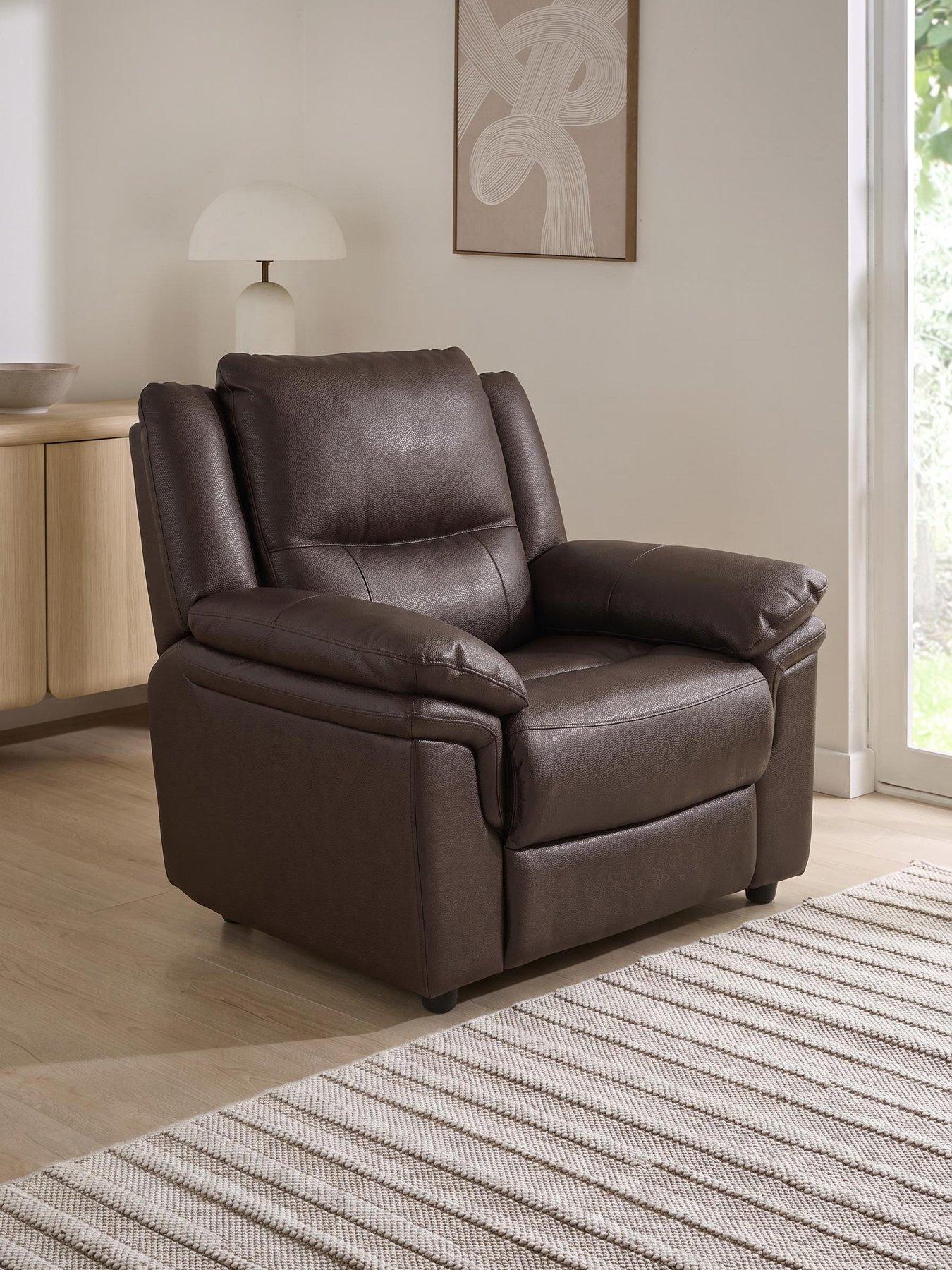 The Very Collection Albion Luxury Faux Leather High Back Armchair