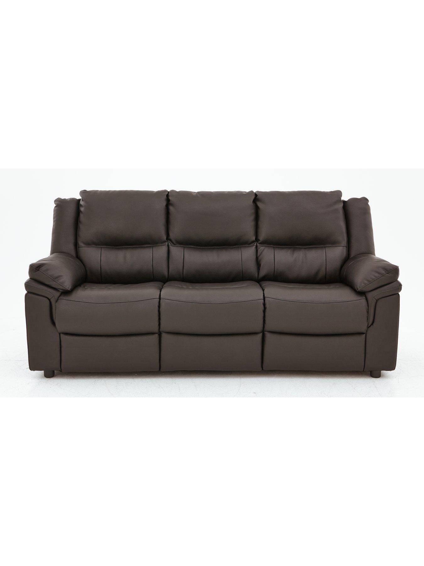 undefined Albion Luxury Faux Leather High Back 3 Seater Sofa - FSC® Certified