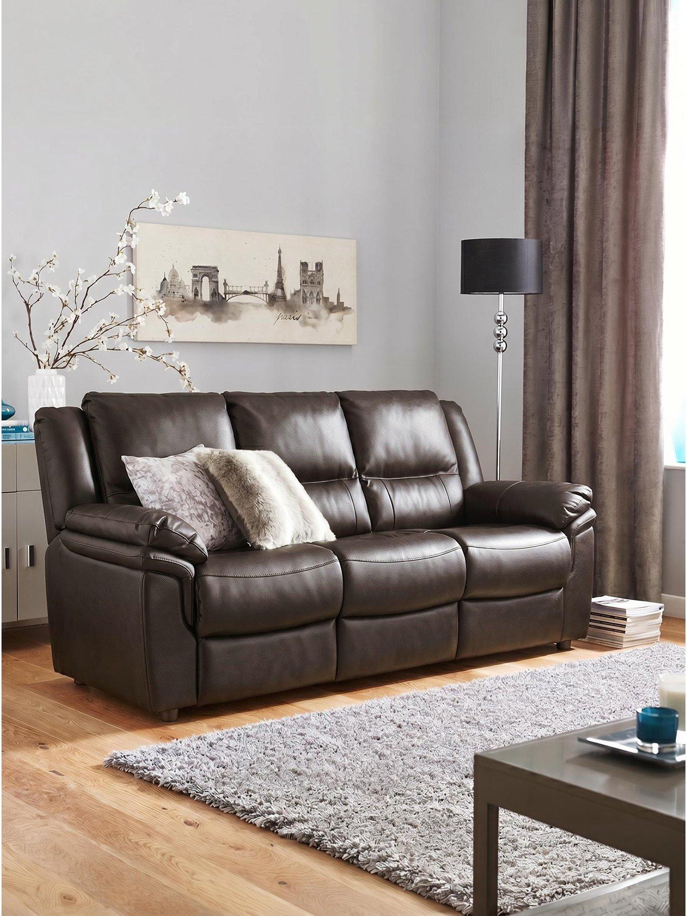 Very Home Albion Luxury Faux Leather High Back 3 Seater Sofa - FSC® Certified