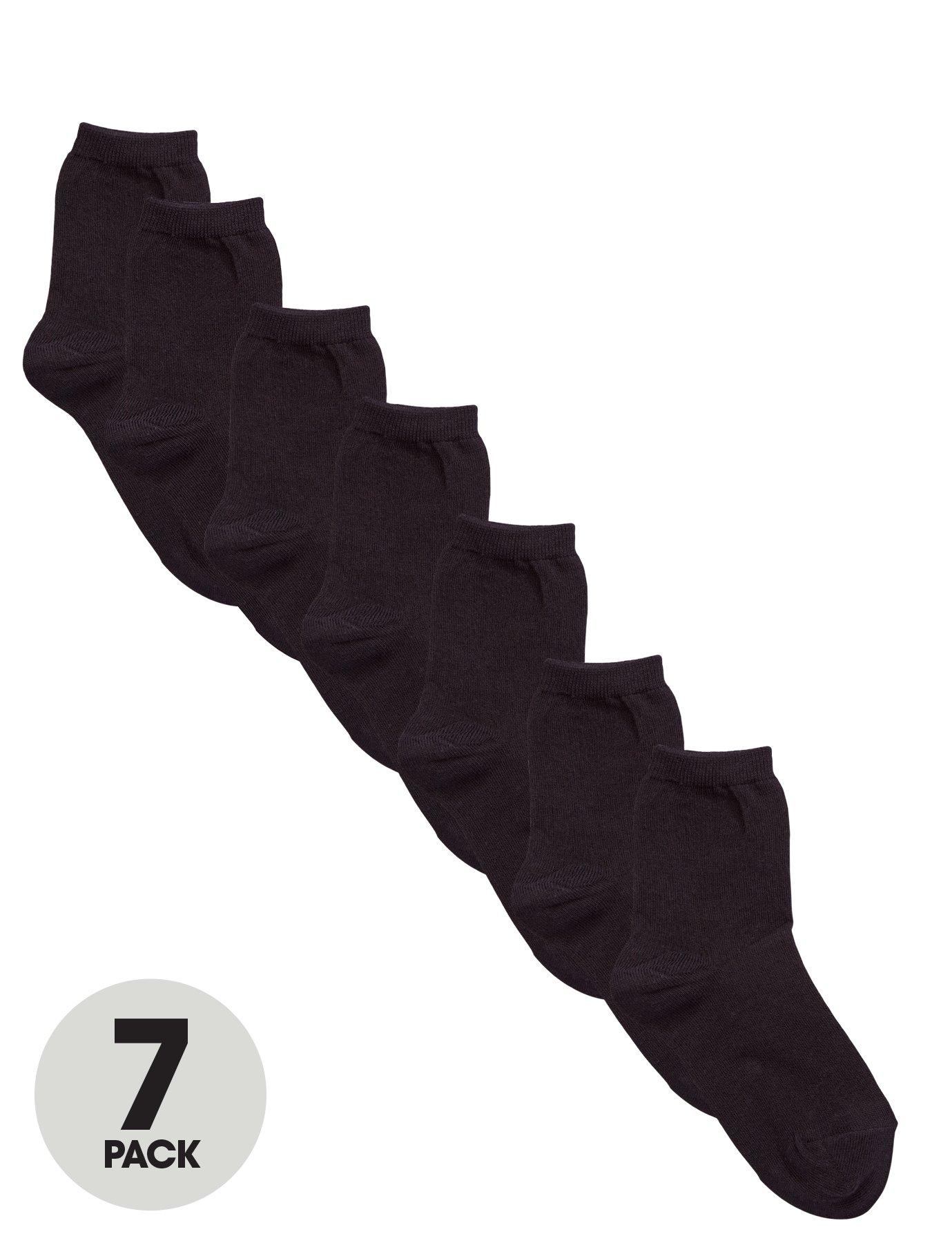 The Very Collection 7 Pack Unisex Ankle Socks - Black