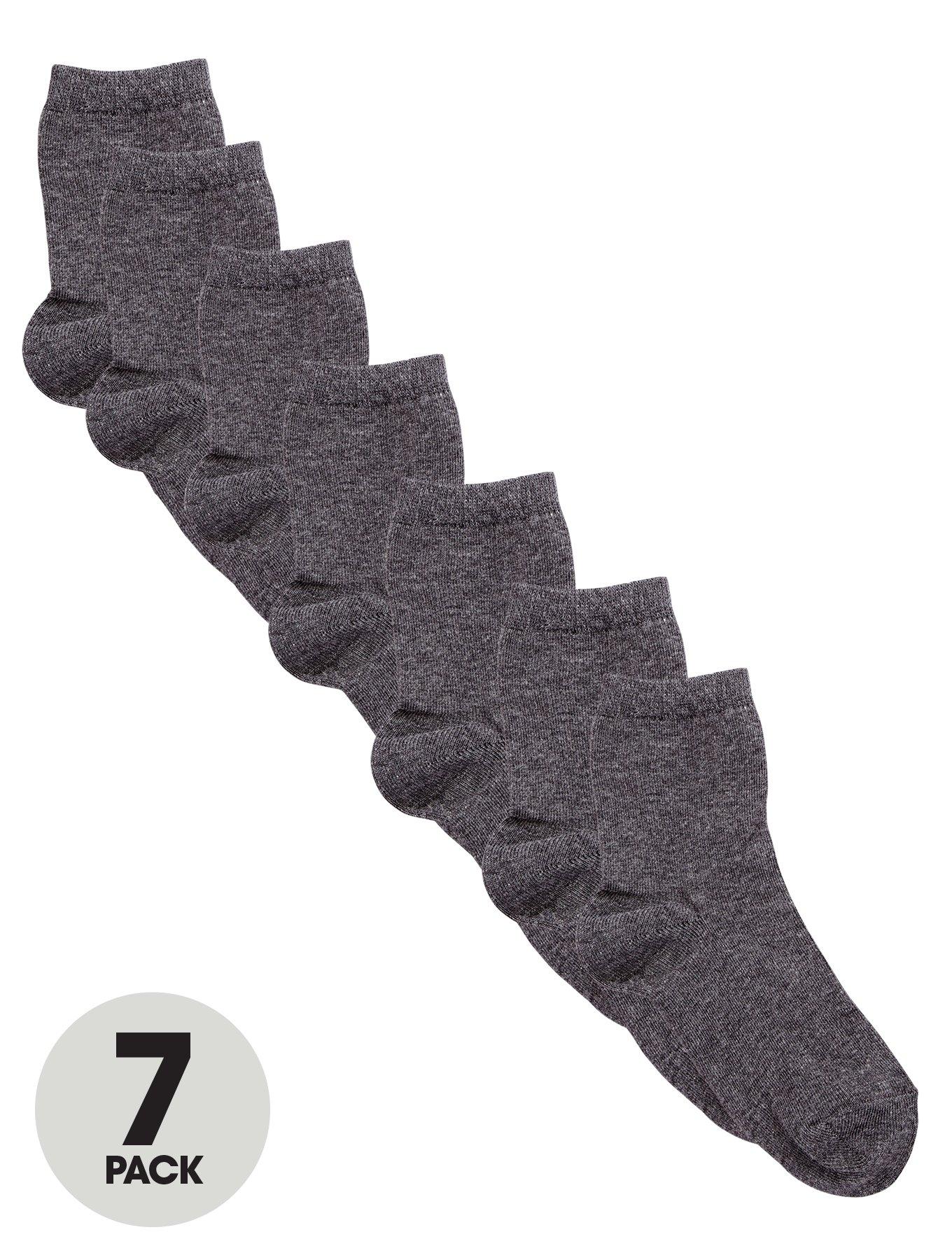 The Very Collection Unisex 7 Pack School Ankle Socks - Grey