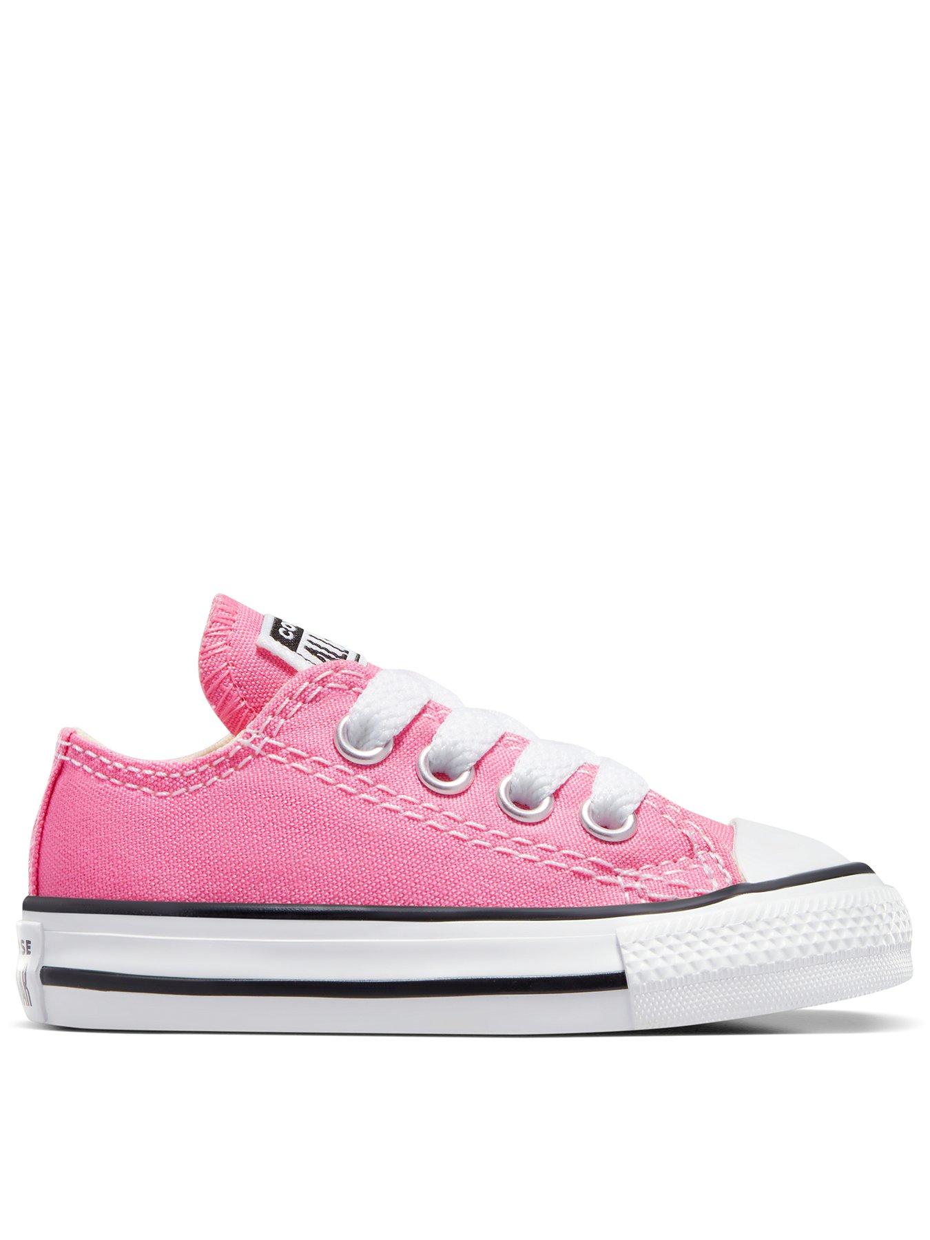 Infant pink best sale leather converse