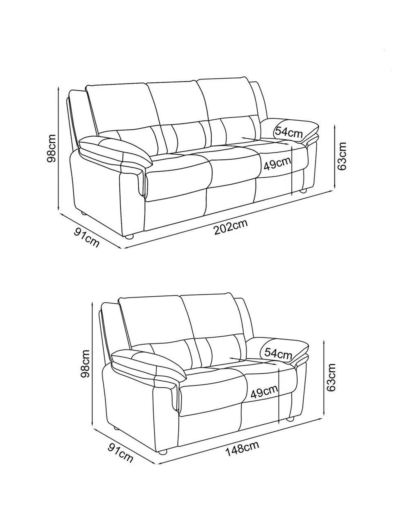 Image 5 of 5 of Very Home Albion Luxury Faux Leather High Back 3 Seater&nbsp;+ 2 Seater&nbsp;Sofa Set (Buy and SAVE!)