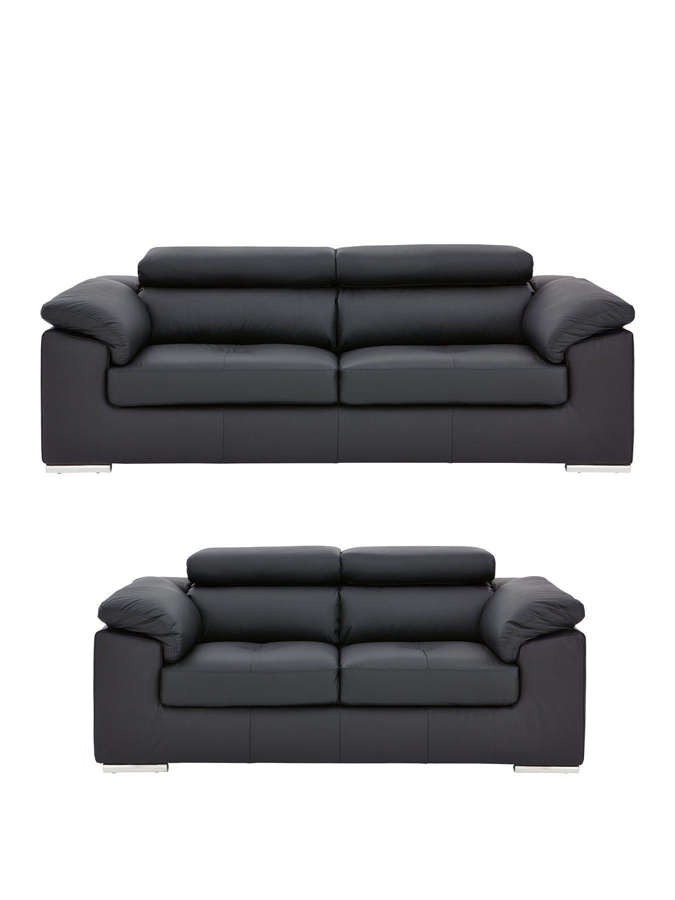The Very Collection Brady 100% Premium Leather 3 Seater + 2 Seater Sofa Set (Buy and SAVE!) - FSC® Certified