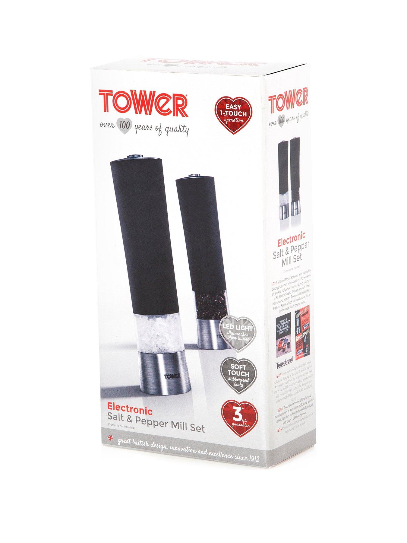 Tower Set of 2 Electric Salt and Pepper Mills