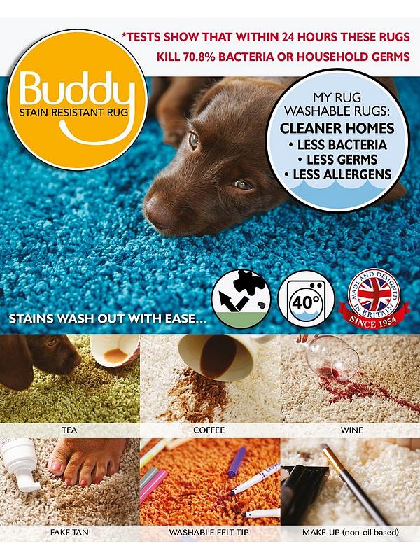 Buddy Washable Rug Shaggy Quick Dry Easy Care Rug 60x 100cm Ivory More Sizes 