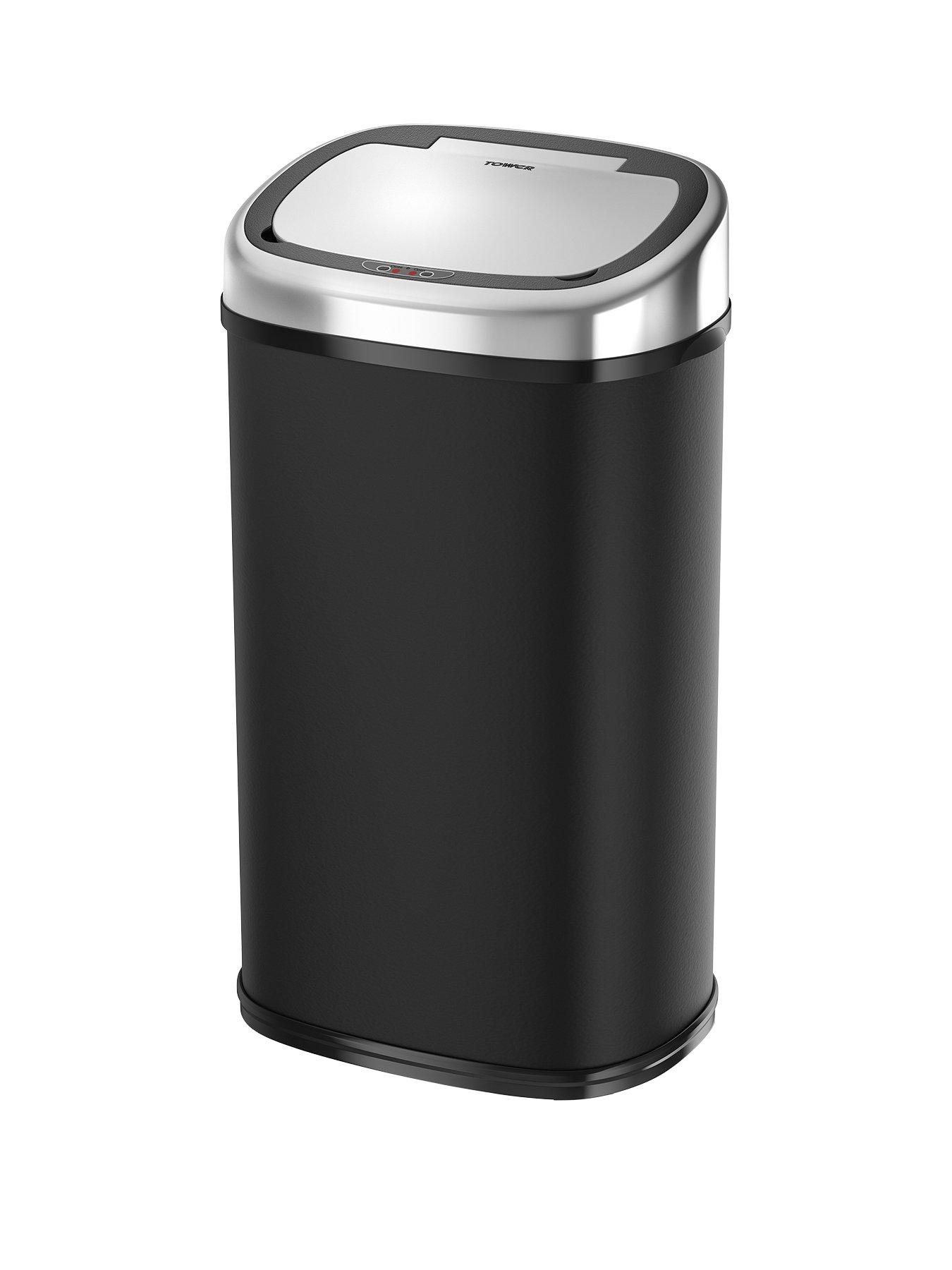 Image of Tower 58-litre Square Sensor Bin in Black