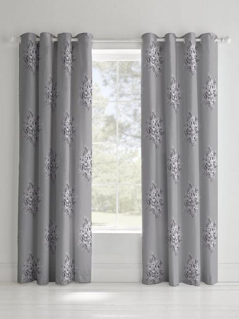 catherine-lansfield-floral-bouquet-lined-eyelet-curtains