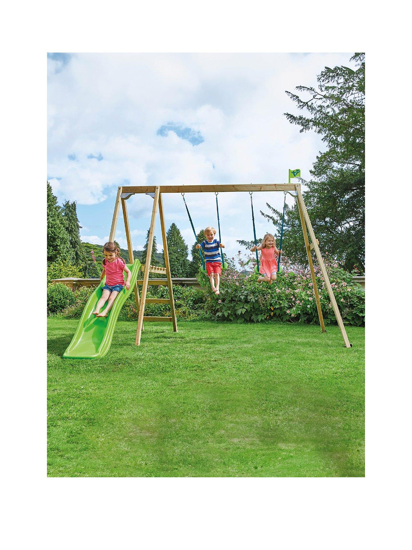 Image 1 of 7 of TP Forest Multiplay Wooden Swing Set &amp; Slide