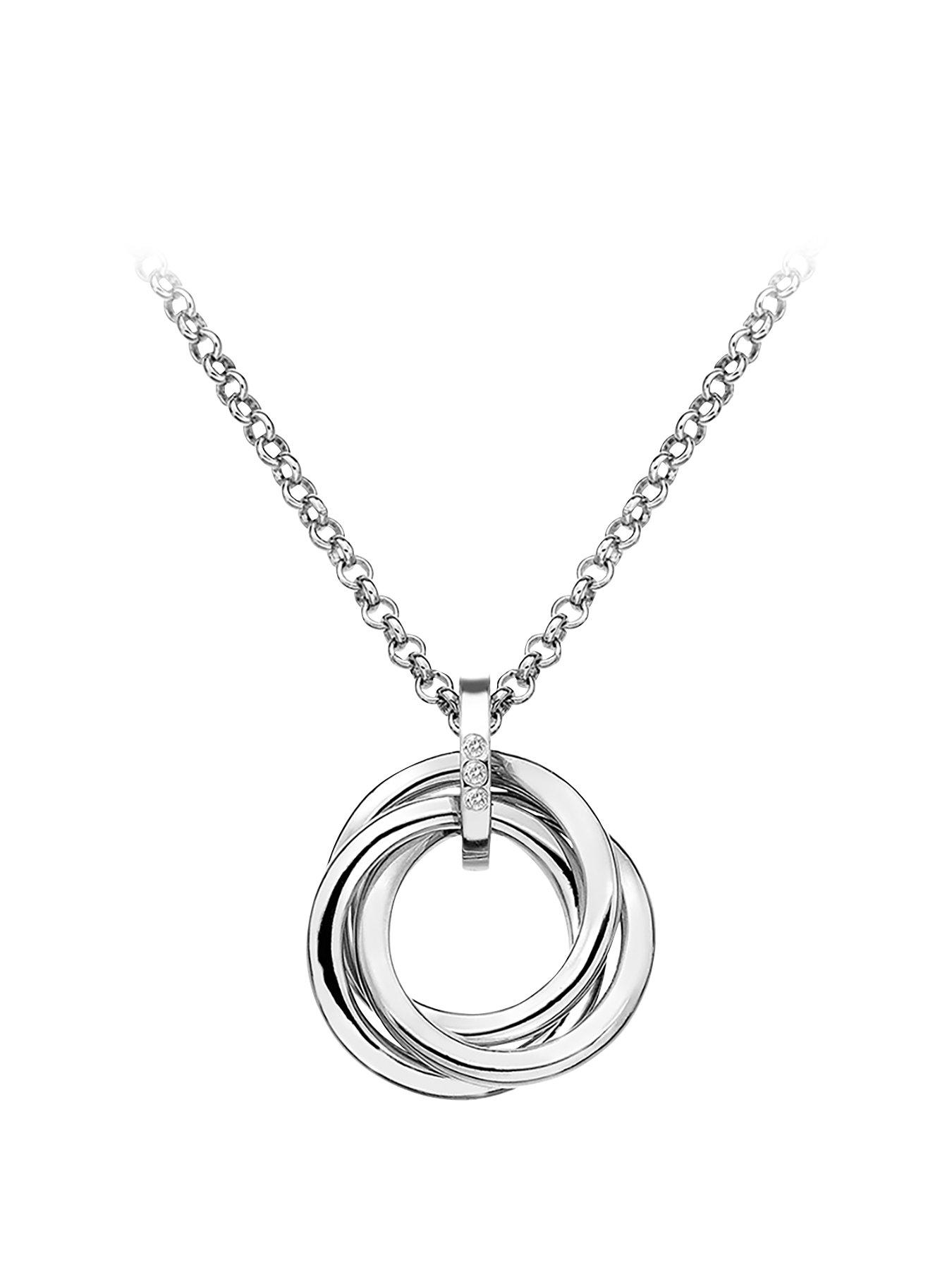 Image 1 of 3 of Hot Diamonds Sterling Silver Diamond Trio Ring Pendant