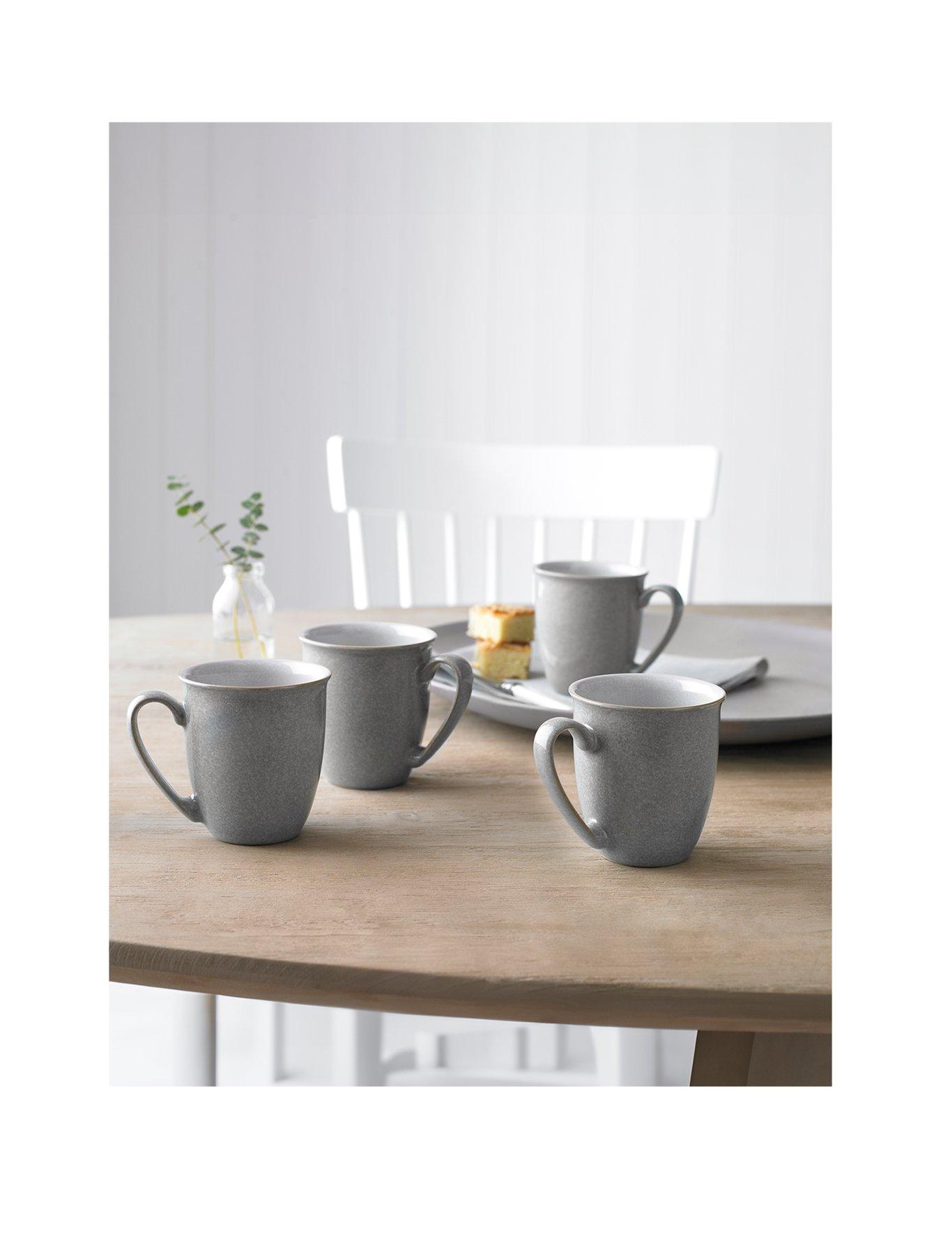 undefined Elements Set of 4 Coffee Mugs – Light Grey