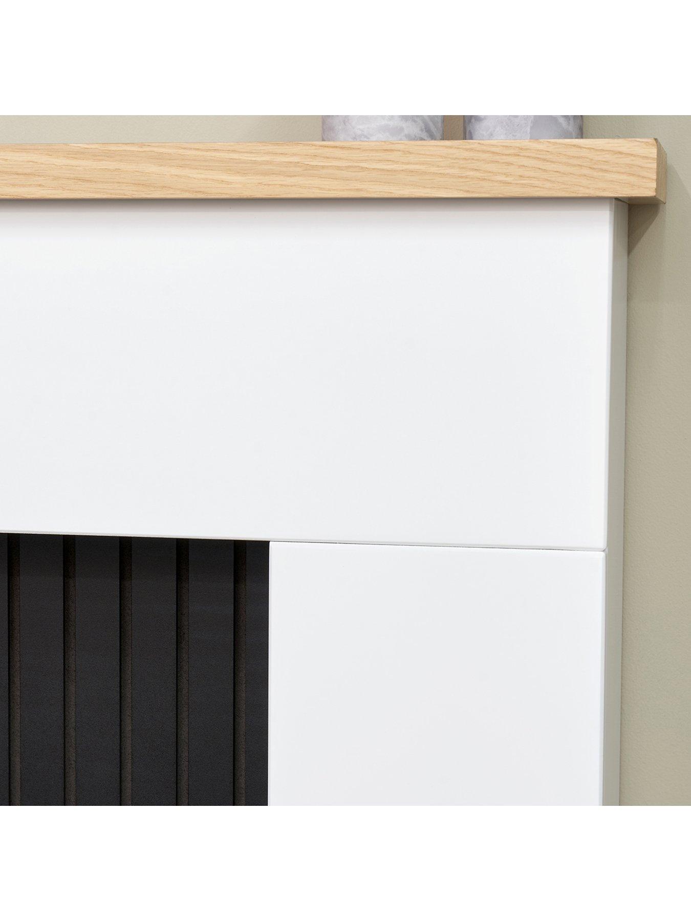 Image 2 of 5 of Adam Fires & Fireplaces Innsbruck White Electric Fireplace Suite With Stove