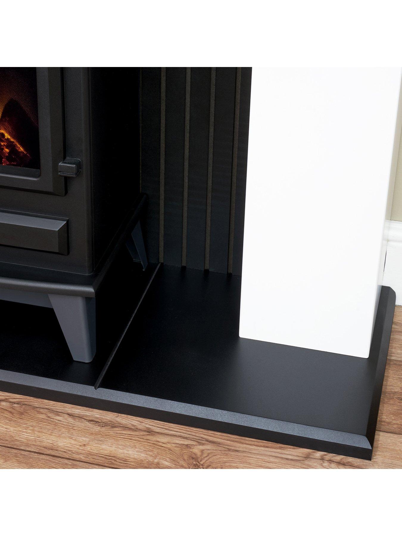 Image 3 of 5 of Adam Fires & Fireplaces Innsbruck White Electric Fireplace Suite With Stove