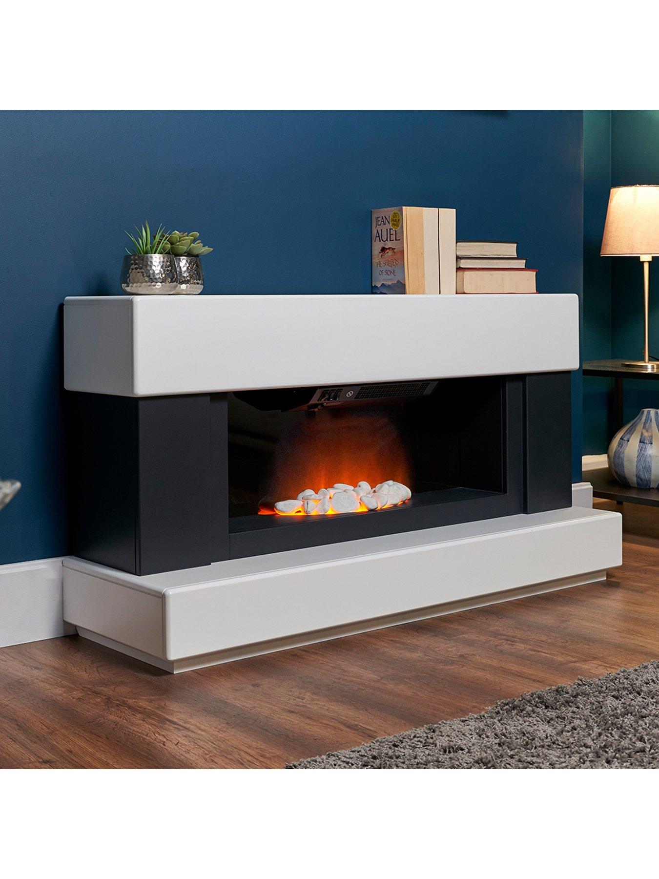Image 4 of 5 of Adam Fires & Fireplaces Verona White & Black Electric Suite