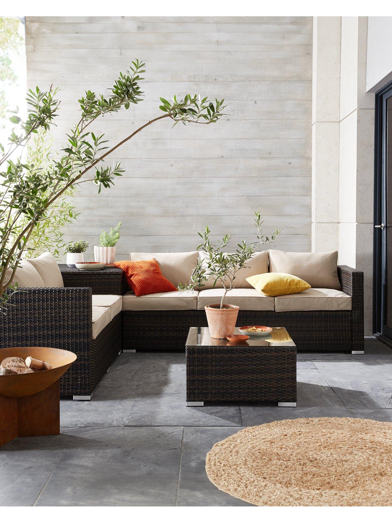 Image 1 of 5 of Very Home Coral Bay 5-Seater&nbsp;Corner Garden Sofa With Storage And Table