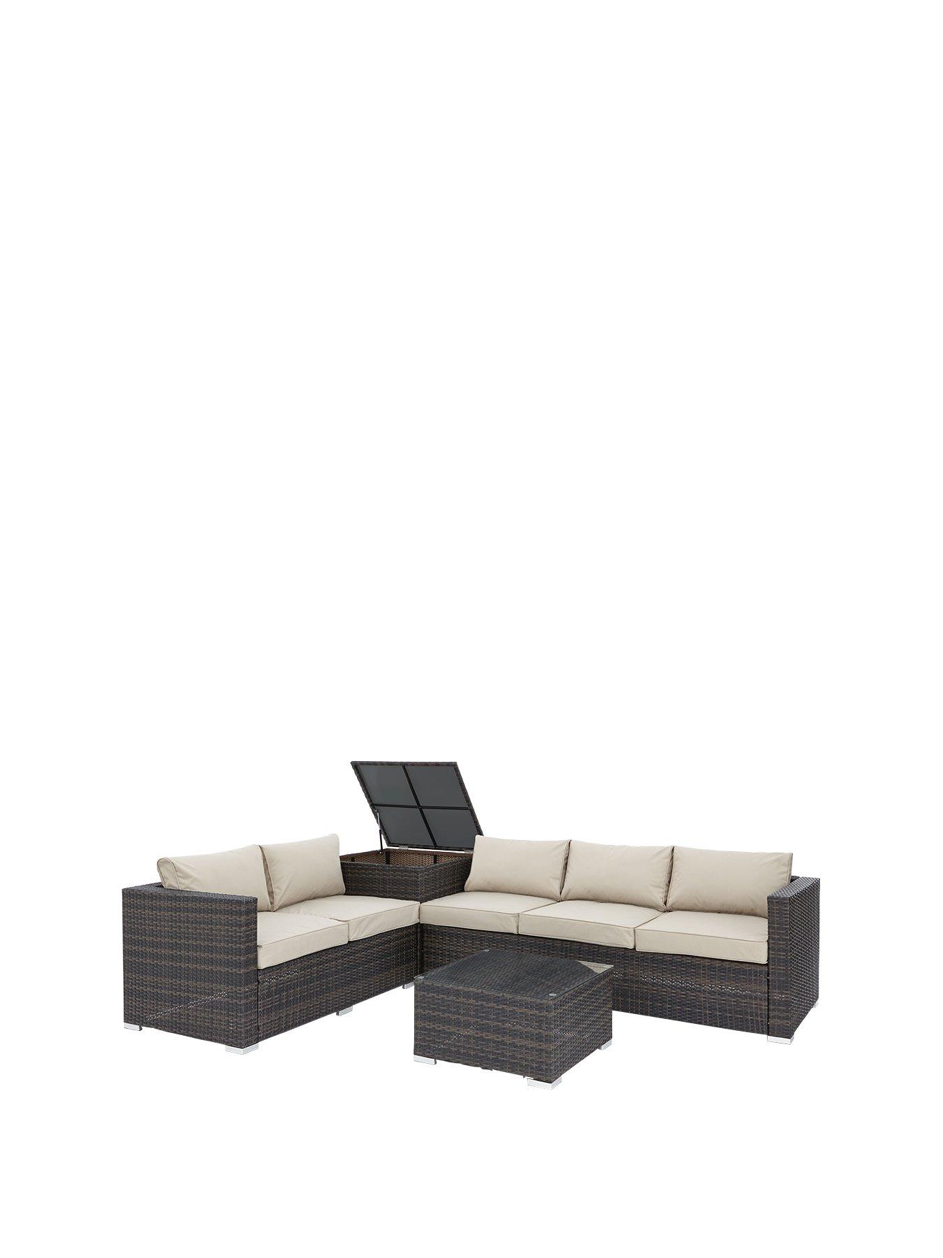 Image 3 of 5 of Very Home Coral Bay 5-Seater&nbsp;Corner Garden Sofa With Storage And Table