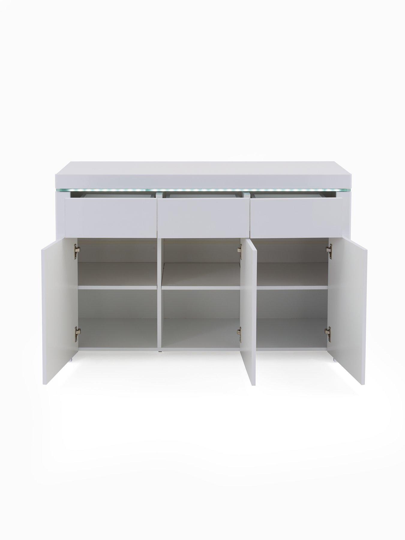Image 4 of 6 of The Very Collection Atlantic Large Gloss Sideboard with LED Light