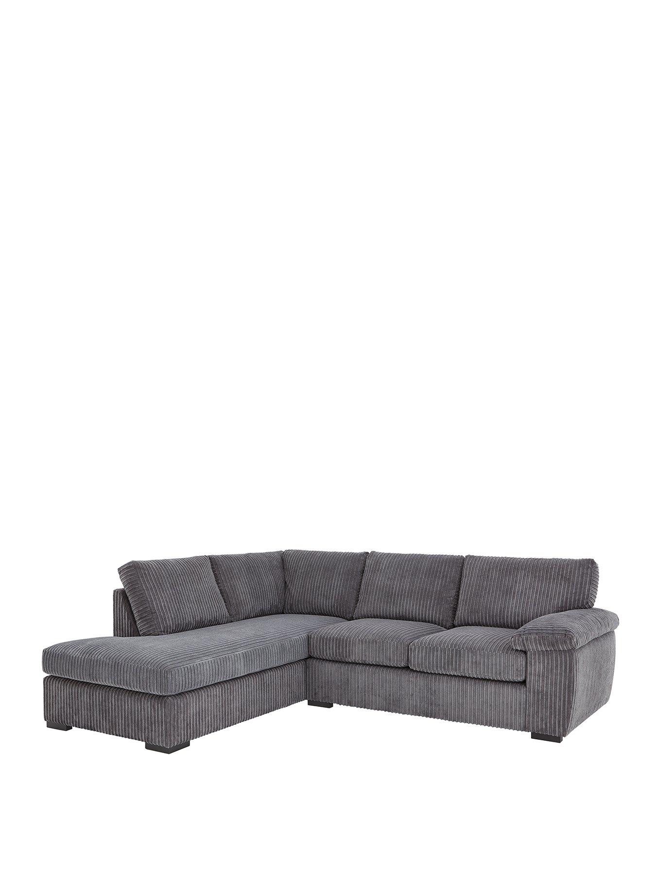 Image 2 of 7 of Very Home Amalfi Standard Back Fabric Left Hand Corner Chaise Sofa - Charcoal - FSC&reg; Certified