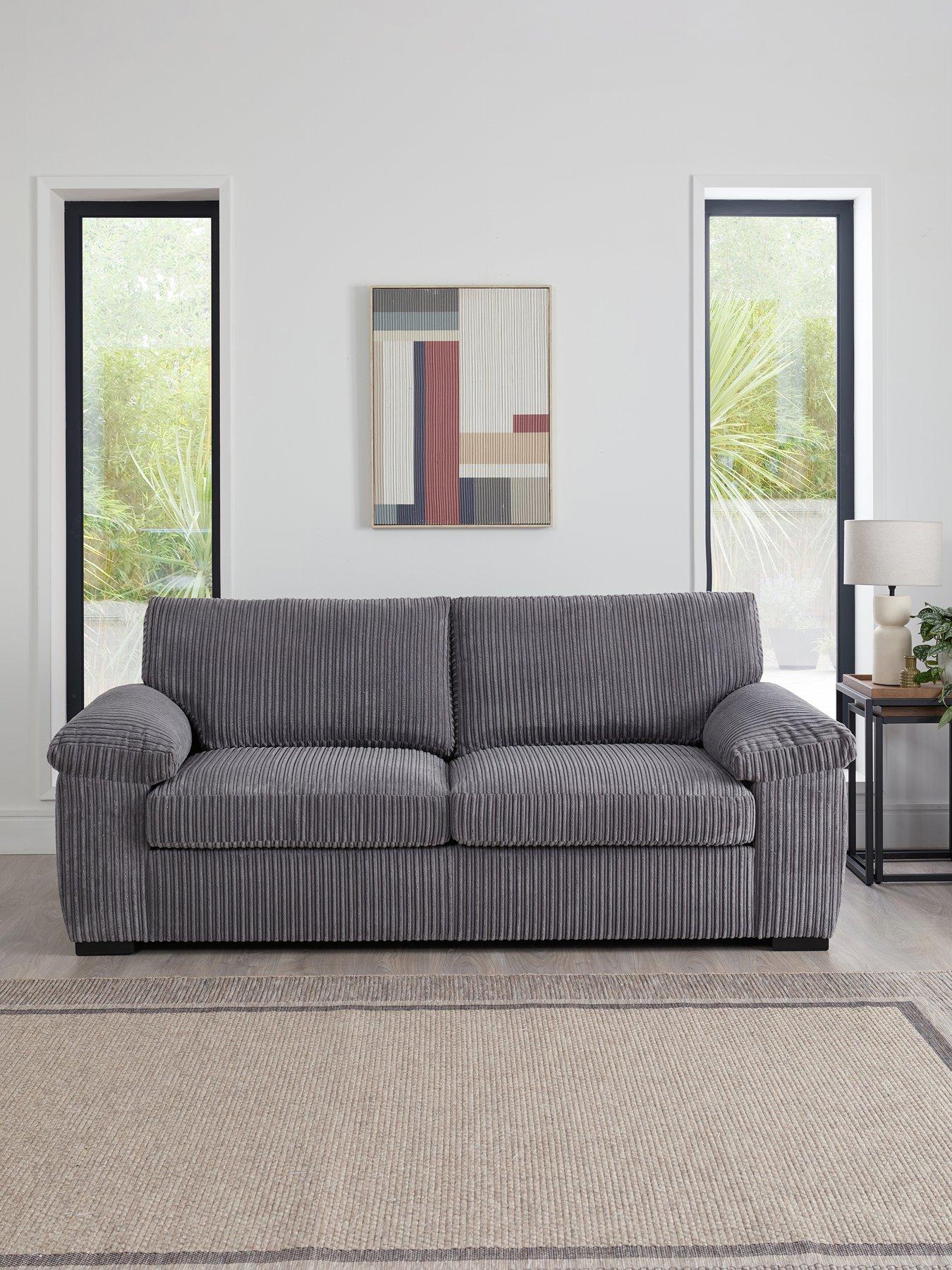 Image 1 of 7 of Very Home Amalfi Standard Back Fabric 3 Seater Sofa - Charcoal - FSC&reg; Certified