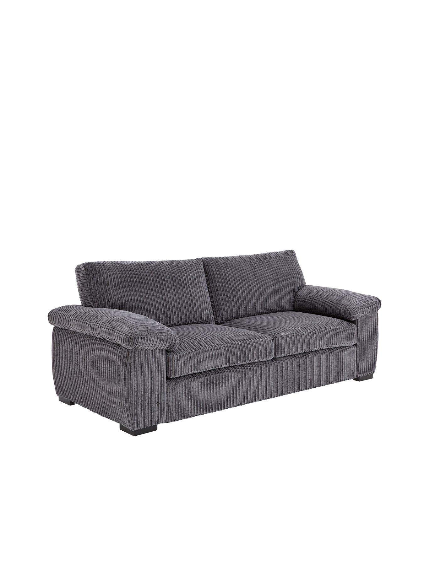 Image 3 of 7 of Very Home Amalfi Standard Back Fabric 3 Seater Sofa - Charcoal - FSC&reg; Certified