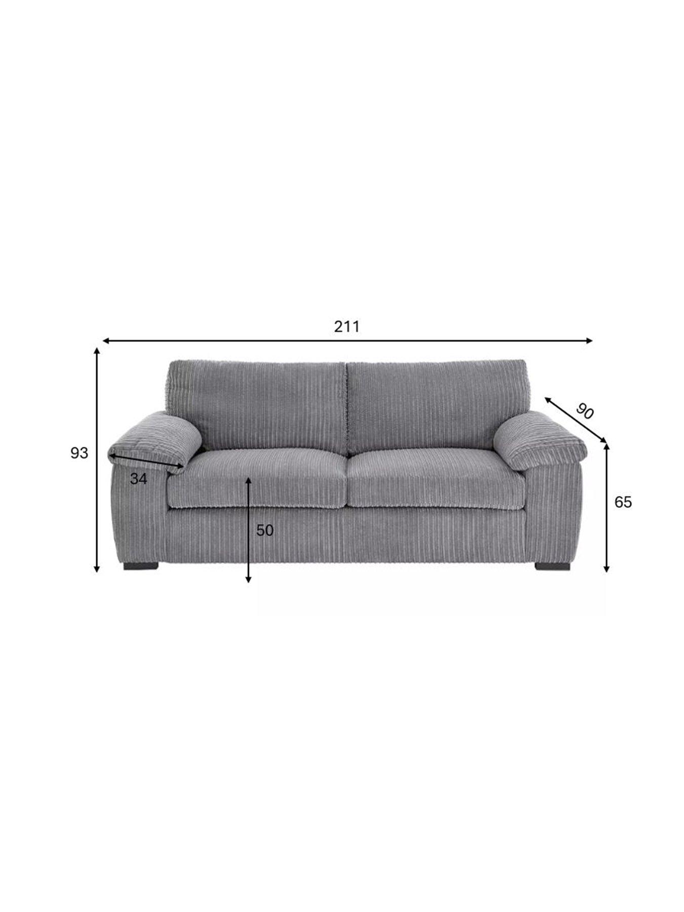Image 6 of 7 of Very Home Amalfi Standard Back Fabric 3 Seater Sofa - Charcoal - FSC&reg; Certified