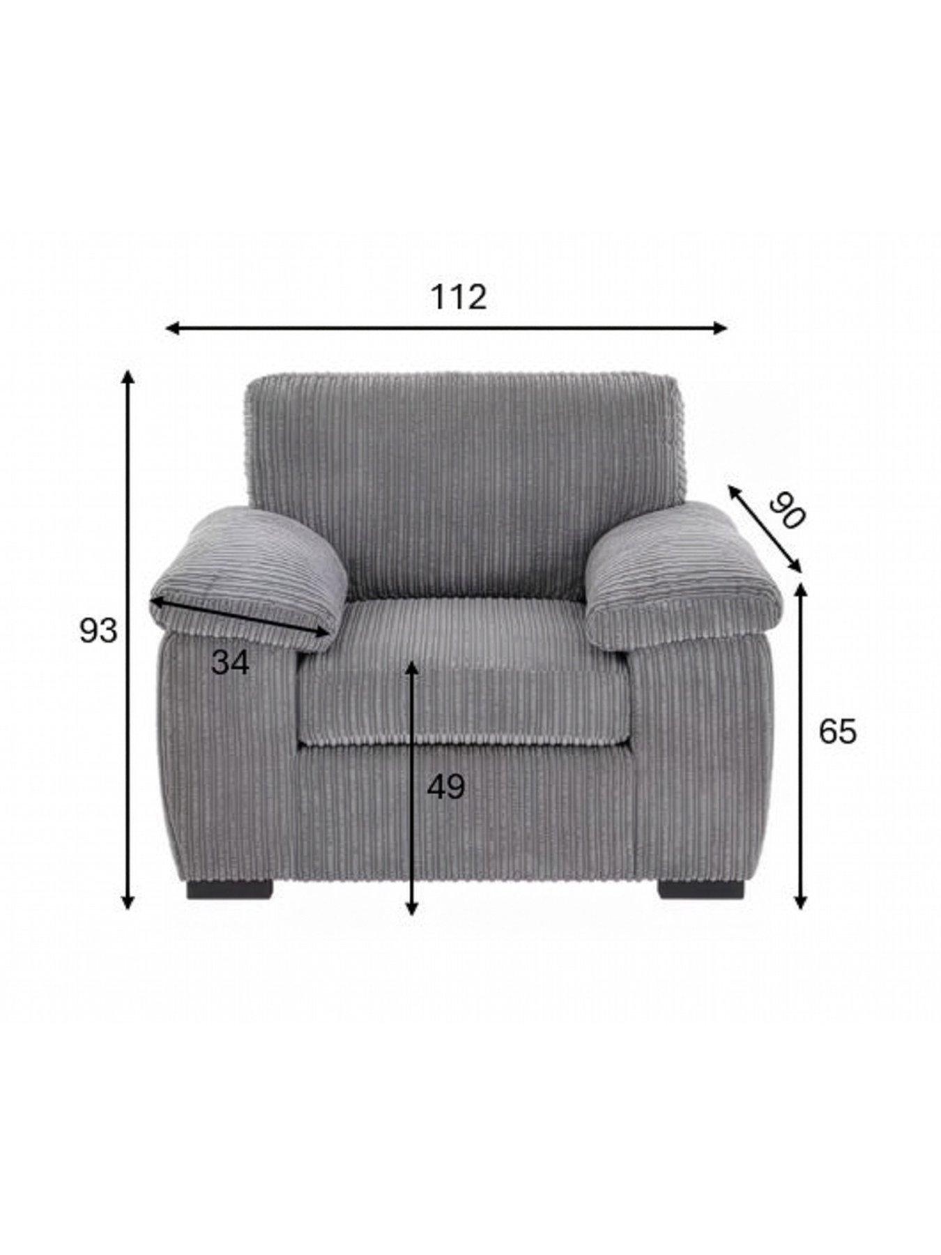 Image 6 of 7 of Very Home Amalfi Fabric Armchair - Charcoal - FSC&reg; Certified