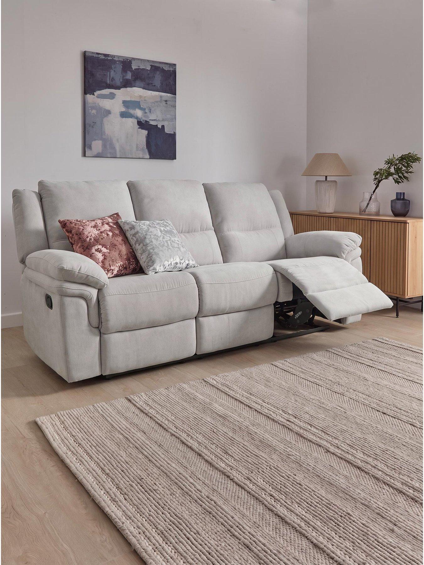 very-home-albion-fabric-3-seater-high-back-manual-recliner-sofa