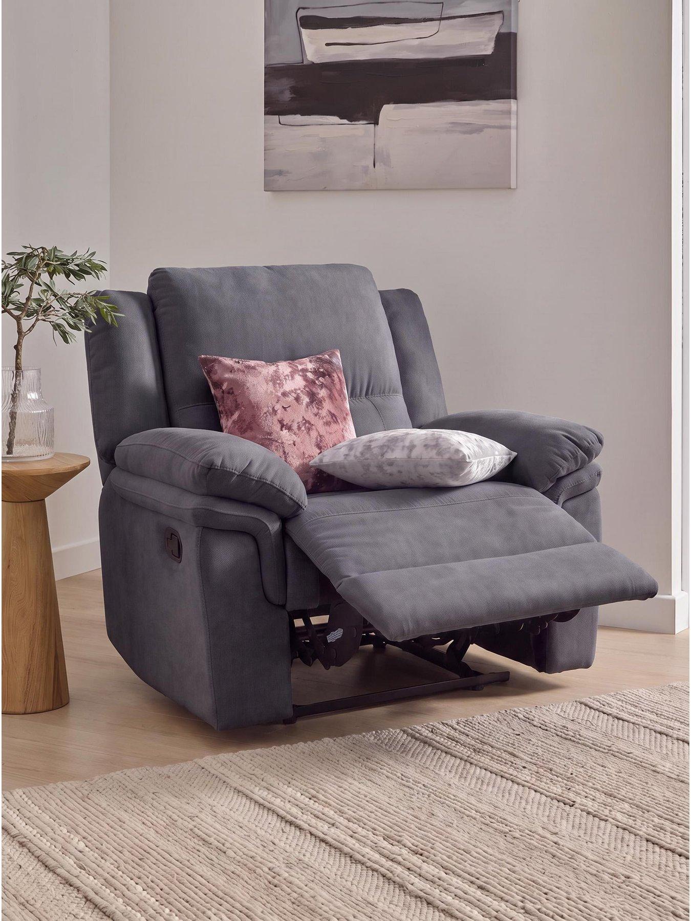 The Very Collection Albion Chenille High Back Manual Recliner Armchair - FSC® Certified